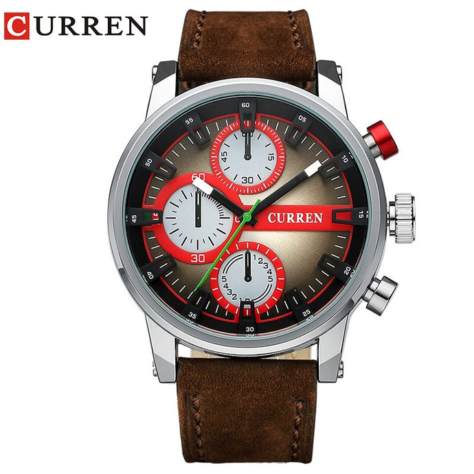 Curren New Men Watches Military Leather