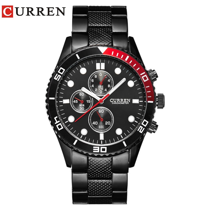 CURREN with Point Scales/Round Dial-Black