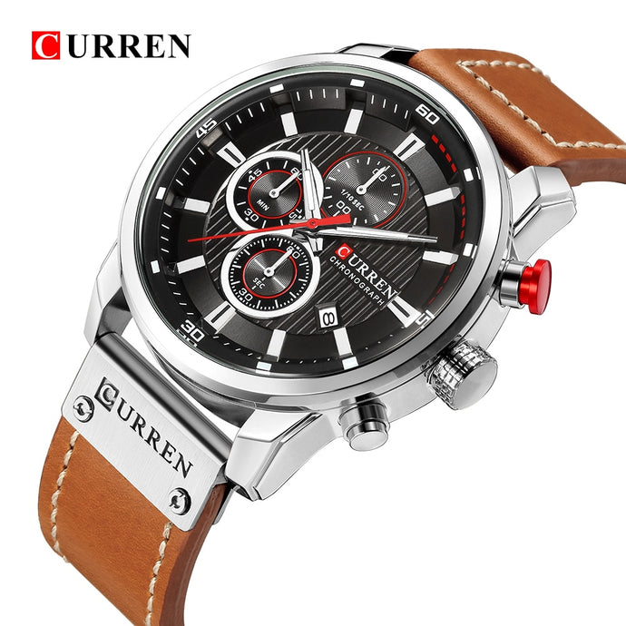 CURREN Digital Leather Sports Watches