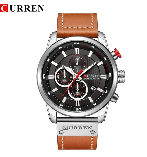 CURREN Digital Leather Sports Watches