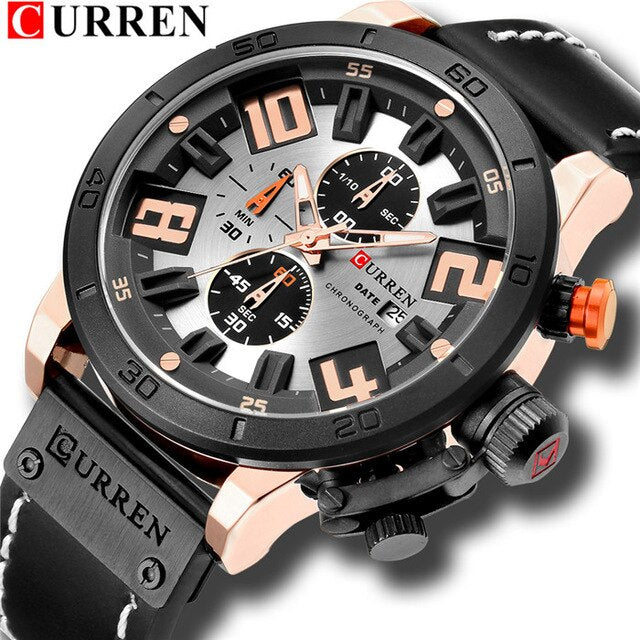 CURREN Men's Military Leather Sports