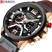 Load image into Gallery viewer, CURREN Mens Watches Top Brand Luxury Leather Sports