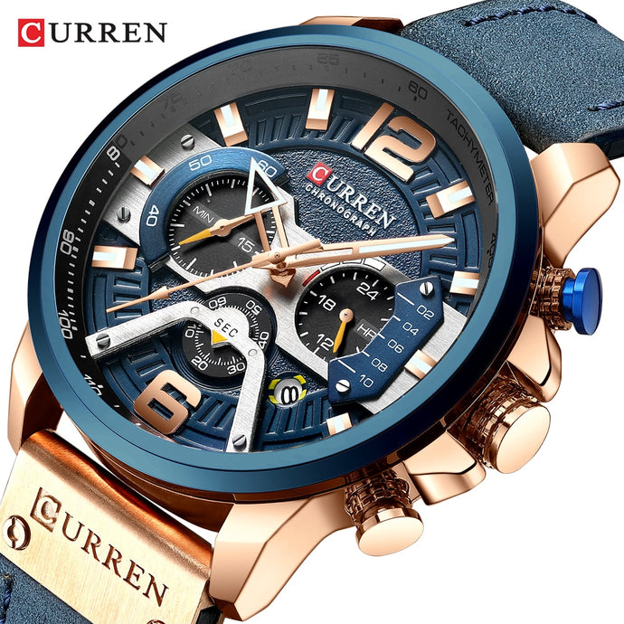 CURREN Casual Sport Watches for Men Blue