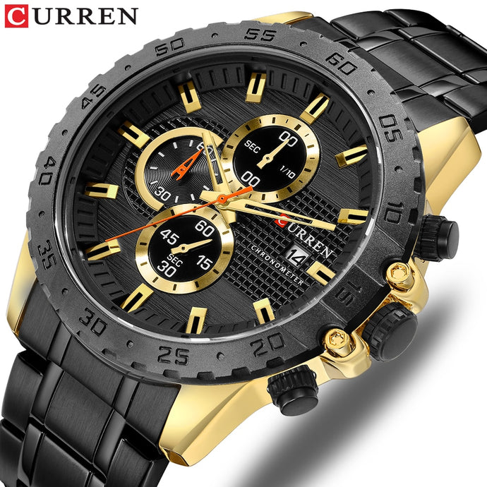 Luxury Brand CURREN Quartz Watches Stainless Steel